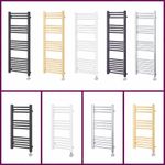 Electric Heated Towel Rail Radiator Bathroom Wall Mounted 4 Sizes 5 Colours