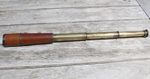 Antique Brass & Leather 3 Draw Telescope Spyglass Broadhurst Clarkson - Nautical