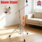 2-in-1 Straight/Boom Combo Cymbal Stand with Double Braced Legs Adjustable Angle