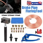 Brake Flaring Repair Kit 3/16 25FT Copper Plated Steel Pipe Bender Flaring Tool