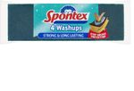 Spontex Washups Sponge Scourers 4 Pack Non‑Scratch General Purpose Cleaning