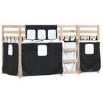 vidaXL Bunk Bed with Curtains, Bed Frame for Children's Bedroom, Kids Twin Sleep