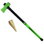 6lb Wood Splitting Maul Axe Fibreglass Shaft Anti-jam Head + Log Bomb Wedge