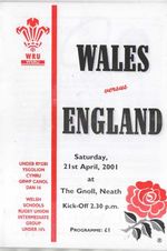 Apr 01 Wales v England  U16 Schools at Neath & A int at Ebbw Vale