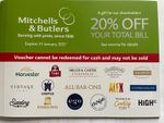 Mitchells & Butlers 20% off voucher (TOTAL bill) at Harvester, Toby etc until 27