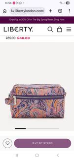 Liberty Washbag Sponge Bag Travel Used Once Excellent Condition