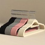 10/100 PACK NON SLIP FLOCKED COAT CLOTHES HANGERS VELVET HANGING SPACE SAVING UK