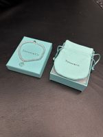 Tiffany Blue Heart Tag Bead Bracelet Silver, 18 cm
