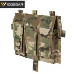 IDOGAER Tactical 5.56 Triple Mag Pouch Panel Detachable Front Flap Panel Gear MC