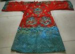 Red Chinese Qing Dynasty Emperors Formal Dress Embroidery Dragon Dragon Robe