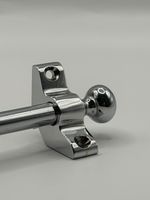 Set of 13 | Round Finial - Satin Chrome | Stair Carpet Rods 70cm – Stair Runner