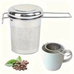 Stainless Steel Mesh Tea Infuser Strainer Metal Loose Leaf Cup Filter With Lid