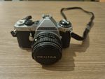 Pentax ME Super 35mm SLR Film Camera - Black & Silver + Well Used Leather Case