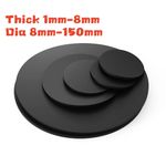 Solid EPDM Rubber Discs Pads Round Sheet Cushion Thick 1mm-8mm Dia 8mm-150mm
