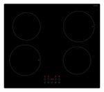 4 zone induction hob 60cm, 2 boost, fast heat up hob with hard wiringblack color