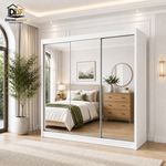 Maple Full Mirror Sliding Door Wardrobe Bedroom Storage 6 Sizes 4 Colours