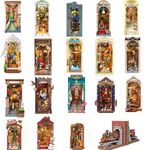 Rolife Book Nook DIY Bookends Dollhouse Model Kit LED Bookshelf Decor Xmas Gifts