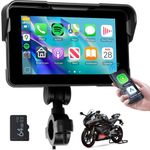 5" Waterproof Motorcycle Navigator Portable Wireless CarPlay Android Auto 64GB
