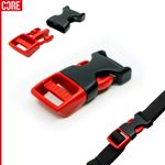 CORE Helmet Buckle Nexus Clip - Black/Red - Replacement Bike/Skate/Helmet Buckle