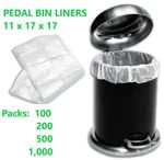 PEDAL BIN LINERS WHITE/CLEAR  11 x 17 x 17 Pks 100 - 1000 Bathroom, Waste Bin
