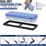Dual Whetstone Waterstone Knife Sharpening Water Wet Stone Sharpener 400&1000 UK