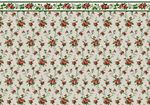 Self Adhesive Matte Dolls House Wallpaper Modern Rose & Top Border1:12 Scale A4