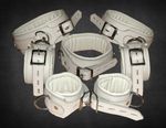 7 PIECE HEAVY DUTY REAL LEATHER BONDAGE RESTRAINTS ( WRIST NECK ANKLE & THIGH )