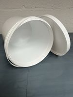 4 x 10 LITRE PLASTIC BUCKETS WITH HANDLE & SNAP LID. WHITE… ROUND…CHEAP PRICE…