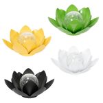 Solar Powered Garden Metal Waterlily Light Lotus Flower Outdoor Lighting Decor
