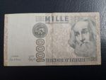 1982 Italian 1000 Lire Mille Banknote Circulated Folded Aged Nice Condition Note