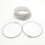 12 Wholesale Job Lot Bulk Bracelets Jewellery Party Bag Fillers Silver Crystal