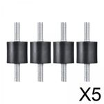 5 x 4x M6 W/Double Threaded Rubber Studs Shock Absorber