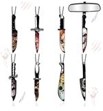 8PCS Halloween Car Air Fresheners, Horror Movie Mirror Knife Decorations