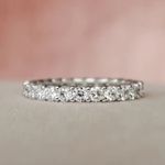 Full Eternity Wedding Band 1.25Ct Round Cut Diamond 14k White Gold Finish Size P