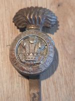 British Army Royal Welsh Fusiliers wartime economy brass cap badge 