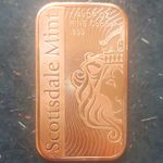 Scottsdale Mint 1 AVDP OZ 0.999 Fine Copper Bullion Bar Uncertified