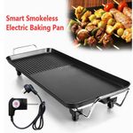LARGE TEPPANYAKI GRILL TABLE ELECTRIC HOT PLATE BBQ GRIDDLE CAMPING 1500W