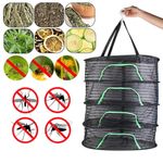 4 Layers Drying Rack Herb Hanging Net Dryer Folding Bag Mesh Hydroponic Plant UK