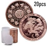 20 x 1oz Copper Rounds Chinese Zodiac Lunar Year of Dragon Coins Fine GSM 999