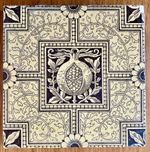 Mintons Aesthetic Split Pomegranate 6” Tile c.1880s