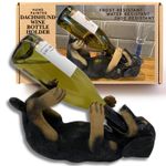 Dachshund Wine Bottle Holder - Sausage Dog Ornament Wiener Guzzler Dog Figurine