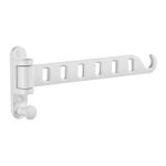 JOOM Wall Mounted Clothes Hangers, Foldable Clothing One Pack Rotation, White 