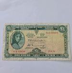 Central Bank Of Ireland £1 One Pound One Punt Banknote 1970 USED 14J174820