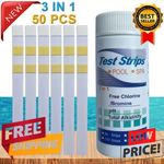 50PCS Chlorine Dip Test Strips Swimming Pool Water SPA Hot Tub PH Tester Paper