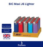 BIC Maxi J6 Lighters Flint Wheel Gas Large Cigarette Lighter Classic Size