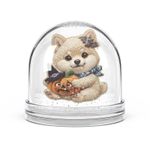 Cute Puppy with Jack-o'-Lantern Snow Globe