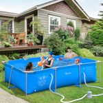 Steel Frame Swimming Pool w/ Filter Pump and Reinforced Sidewalls Rust Resistant