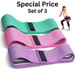 3 x Fabric Resistance Bands Heavy Duty Booty Glute Leg Hip Circle Butt Non Slip