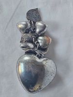 Pretty white metal heart charm