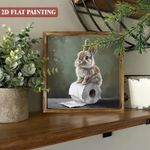 Framed Wall Art Animals Painting Artwork Vintage Bunny Wall Decor for Office